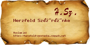 Herzfeld Szörénke névjegykártya